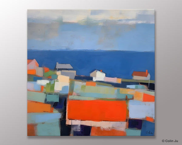 Large Art Painting for Living Room, Original Landscape Canvas Art, Oversized Landscape Wall Art Paintings, Contemporary Acrylic Painting on Canvas-Art Painting Canvas