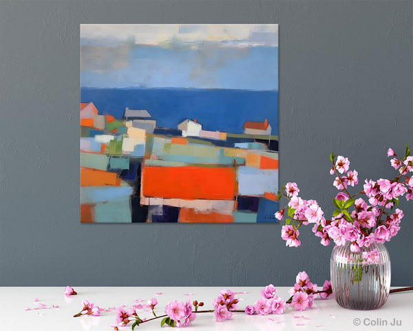 Large Art Painting for Living Room, Original Landscape Canvas Art, Oversized Landscape Wall Art Paintings, Contemporary Acrylic Painting on Canvas-Art Painting Canvas