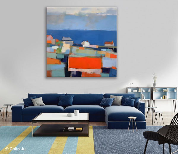 Large Art Painting for Living Room, Original Landscape Canvas Art, Oversized Landscape Wall Art Paintings, Contemporary Acrylic Painting on Canvas-Art Painting Canvas