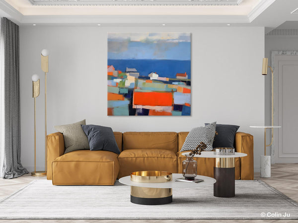Large Art Painting for Living Room, Original Landscape Canvas Art, Oversized Landscape Wall Art Paintings, Contemporary Acrylic Painting on Canvas-Art Painting Canvas