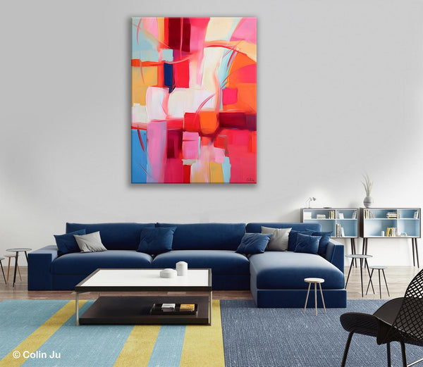 Hand Painted Wall Painting, Abstract Acrylic Painting for Bedroom, Original Modern Abstract Art, Extra Large Painting Ideas for Bedroom-Art Painting Canvas