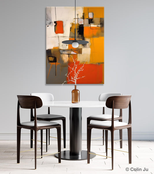 Modern Paintings Behind Sofa, Acrylic Paintings on Canvas, Abstract Painting for Living Room, Original Contemporary Canvas Wall Art-Art Painting Canvas