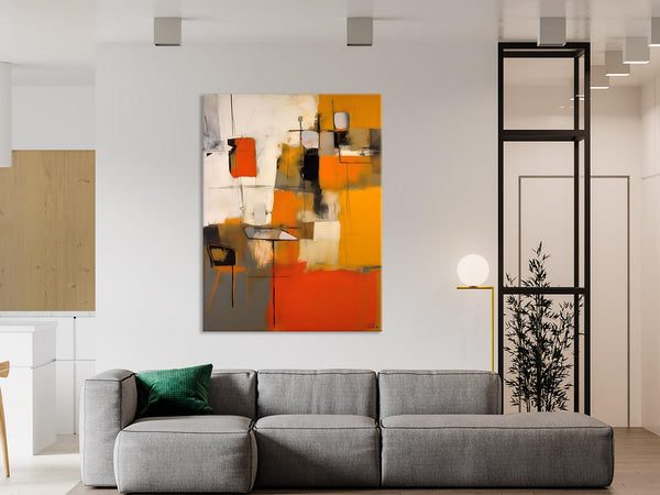 Modern Paintings Behind Sofa, Acrylic Paintings on Canvas, Abstract Painting for Living Room, Original Contemporary Canvas Wall Art-Art Painting Canvas