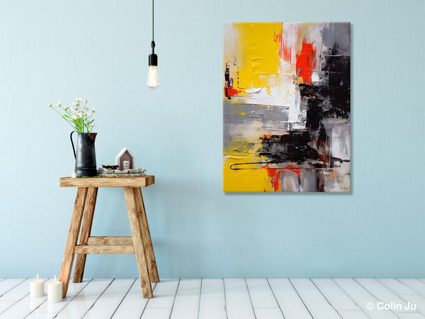 Original Abstract Art, Contemporary Acrylic Painting, Hand Painted Canvas Art, Modern Wall Art Ideas for Dining Room, Large Canvas Paintings-Art Painting Canvas