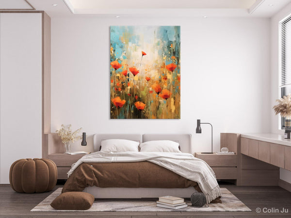 Abstract Flower Painting, Flower Acrylic Painting, Canvas Painting Flower, Original Paintings on Canvas, Modern Acrylic Paintings for Bedroom-Art Painting Canvas