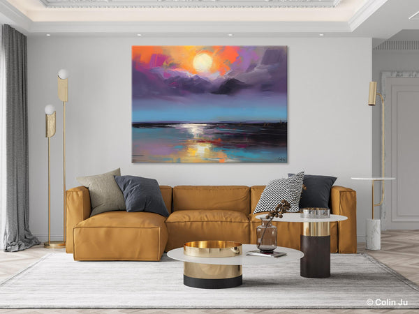 Abstract Landscape Painting on Canvas, Hand Painted Canvas Art, Contemporary Wall Art Paintings for Living Room, Huge Original Art-Art Painting Canvas