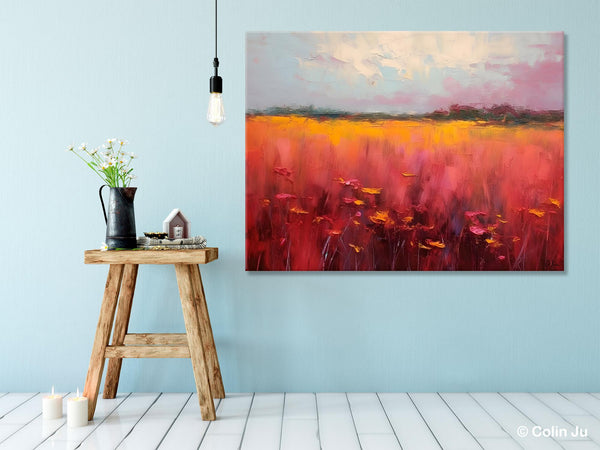 Original Landscape Paintings, Oversized Modern Wall Art Paintings, Modern Acrylic Artwork on Canvas, Large Abstract Painting for Living Room-Art Painting Canvas