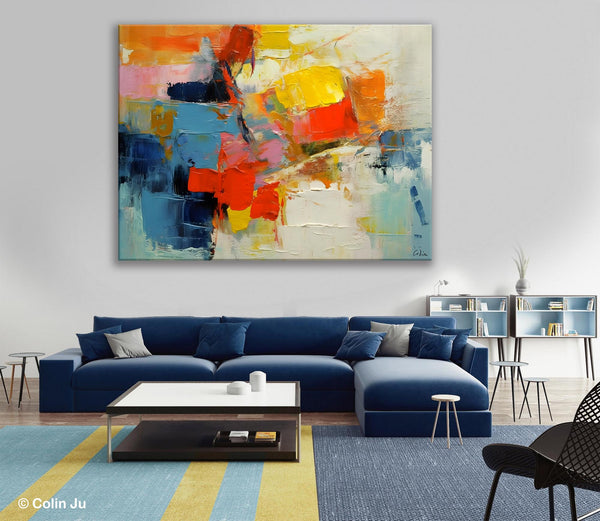 Abstract Acrylic Paintings for Living Room, Original Modern Contemporary Artwork, Buy Paintings Online, Oversized Canvas Artwork-Art Painting Canvas
