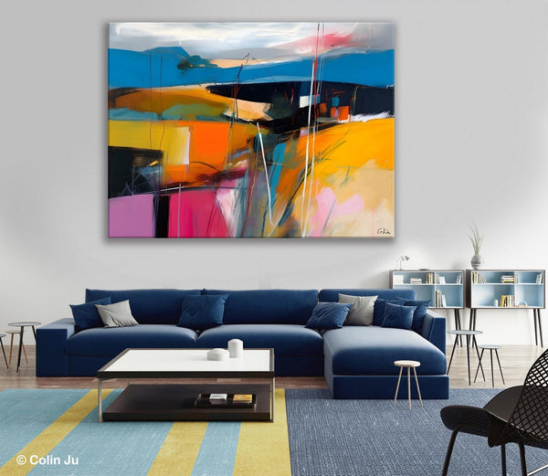 Large Painting on Canvas, Buy Large Paintings Online, Simple Modern Art, Original Contemporary Abstract Art, Bedroom Canvas Painting Ideas-Art Painting Canvas