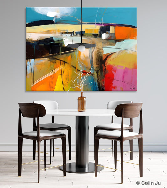 Wall Art Paintings, Simple Landscape Abstract Painting, Original Acrylic Paintings on Canvas, Large Paintings for Bedroom, Buy Paintings Online-Art Painting Canvas
