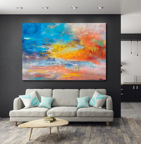 Large Paintings for Living Room, Buy Paintings Online, Wall Art Paintings for Bedroom, Simple Modern Art, Simple Abstract Art-Art Painting Canvas