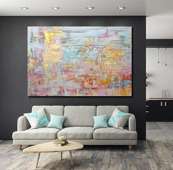 Hand Painted Wall Art, Simple Painting Ideas for Living Room, Acrylic Paintings for Bedroom-Art Painting Canvas