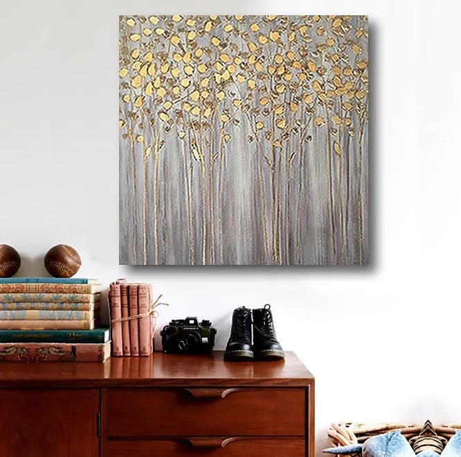 Birch Tree Paintings, Easy Painting Ideas for Bedroom, Acrylic Paintin