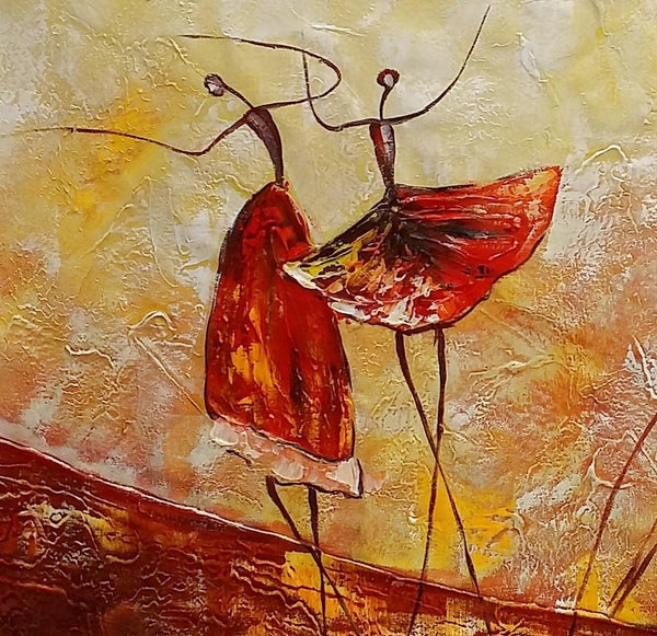 Simple Canvas Painting, Dining Room Wall Art Paintings, Buy Art Online, Abstract Acrylic Painting, Ballet Dancer Painting-Art Painting Canvas