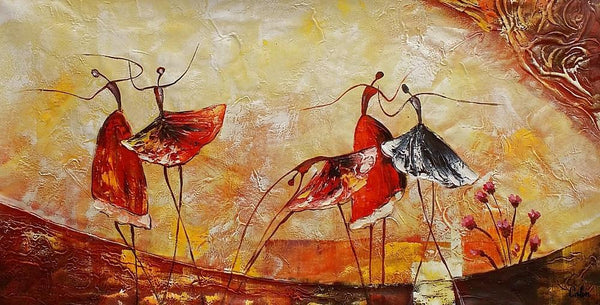 Simple Canvas Painting, Dining Room Wall Art Paintings, Buy Art Online, Abstract Acrylic Painting, Ballet Dancer Painting-Art Painting Canvas