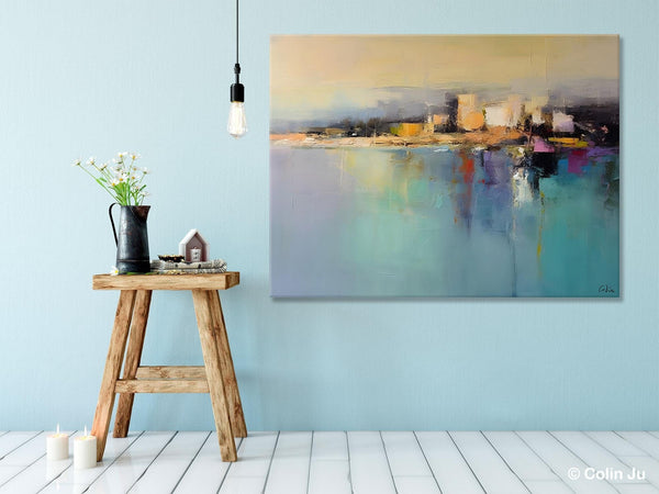 Abstract Landscape Paintings, Palette Knife Canvas Art, Extra Large Canvas Painting for Dining Room, Original Canvas Wall Art Paintings-Art Painting Canvas