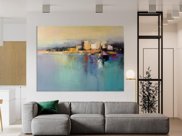 Abstract Landscape Paintings, Palette Knife Canvas Art, Extra Large Canvas Painting for Dining Room, Original Canvas Wall Art Paintings-Art Painting Canvas