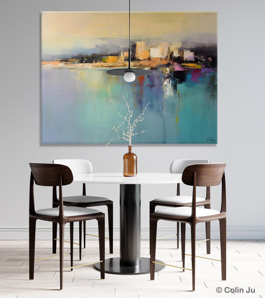 Abstract Landscape Paintings, Palette Knife Canvas Art, Extra Large Canvas Painting for Dining Room, Original Canvas Wall Art Paintings-Art Painting Canvas