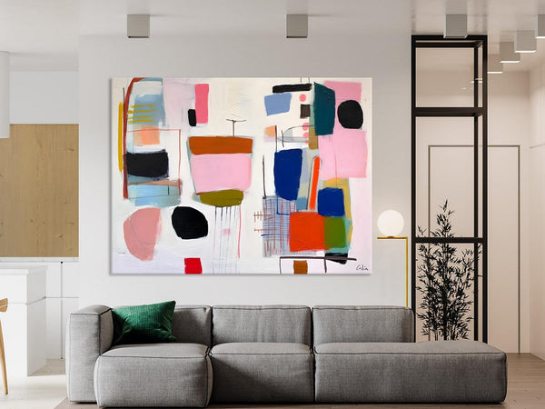 Contemporary Acrylic Painting on Canvas, Original Canvas Art, Large Wall Art Painting for Bedroom, Oversized Modern Abstract Wall Paintings-Art Painting Canvas