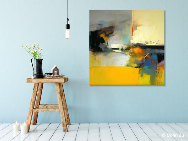 Simple Modern Acrylic Artwork, Modern Canvas Paintings, Large Abstract Art for Bedroom, Original Abstract Wall Art, Contemporary Canvas Art-Art Painting Canvas