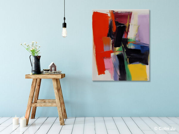 Contemporary Acrylic Paintings, Red Abstract Paintings, Modern Wall Art for Living Room, Original Abstract Art, Abstract Painting on Canvas-Art Painting Canvas