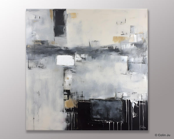 Abstract Canvas Art for Living Room, Original Modern Acrylic Art, Modern Canvas Paintings, Extra Large Abstract Paintings for Dining Room-Art Painting Canvas