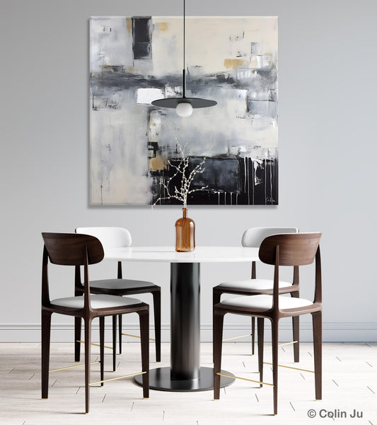 Abstract Canvas Art for Living Room, Original Modern Acrylic Art, Modern Canvas Paintings, Extra Large Abstract Paintings for Dining Room-Art Painting Canvas