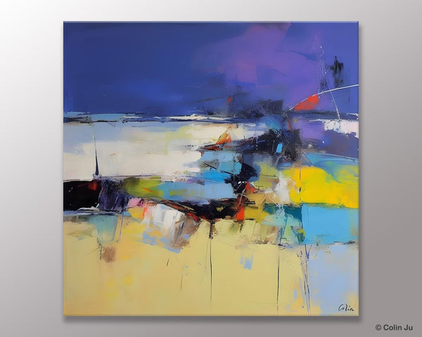 Original Modern Abstract Artwork, Geometric Modern Canvas Art, Extra Large Canvas Paintings for Living Room, Abstract Wall Art for Sale-Art Painting Canvas