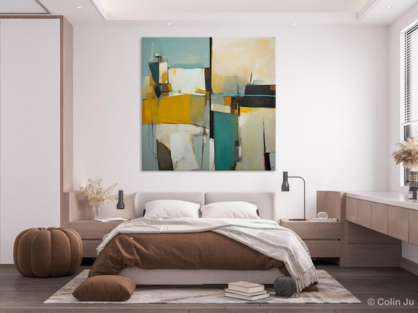 Abstract Painting for Bedroom, Original Modern Wall Art Paintings, Geometric Modern Acrylic Paintings, Oversized Contemporary Canvas Art-Art Painting Canvas