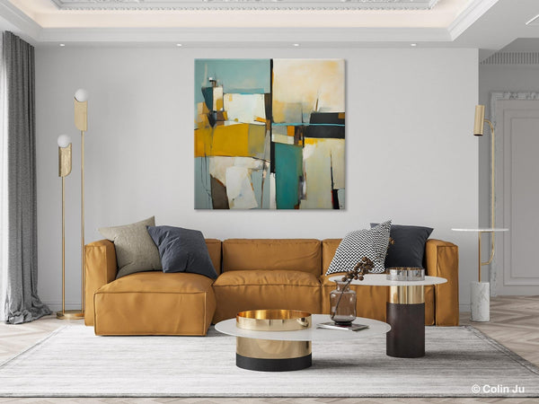 Abstract Painting for Bedroom, Original Modern Wall Art Paintings, Geometric Modern Acrylic Paintings, Oversized Contemporary Canvas Art-Art Painting Canvas