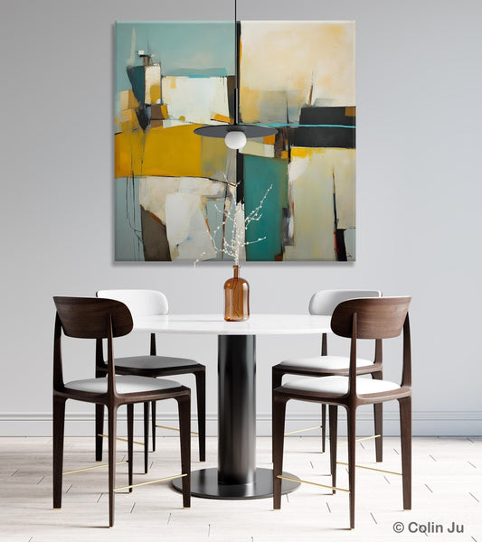 Abstract Painting for Bedroom, Original Modern Wall Art Paintings, Geometric Modern Acrylic Paintings, Oversized Contemporary Canvas Art-Art Painting Canvas