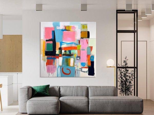 Contemporary Canvas Art, Original Modern Wall Art, Modern Canvas Paintings, Modern Acrylic Artwork, Large Abstract Painting for Dining Room-Art Painting Canvas