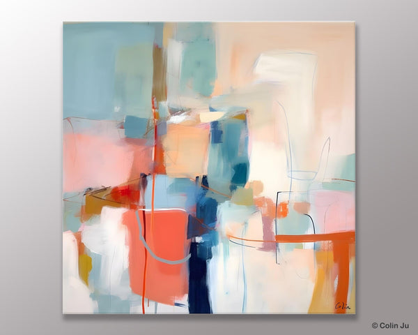 Canvas Paintings, Large Abstract Art for Bedroom, Simple Modern Acrylic Artwork, Modern Original Abstract Wall Art, Contemporary Canvas Art-Art Painting Canvas