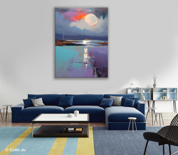 Abstract Landscape Painting for Bedroom, Oversized Canvas Wall Art Paintings, Original Modern Artwork, Contemporary Acrylic Art on Canvas-Art Painting Canvas