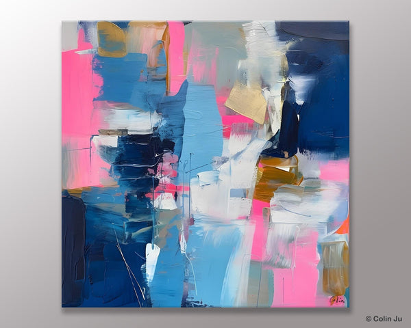 Canvas Art, Original Modern Wall Art, Modern Acrylic Artwork, Modern Canvas Paintings, Contemporary Large Abstract Painting for Dining Room-Art Painting Canvas