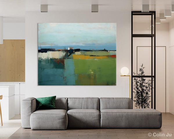 Abstract Landscape Painting for Living Room, Heavy Texture Painting, Hand Painted Canvas Art, Original Abstract Art, Acrylic Art on Canvas-Art Painting Canvas