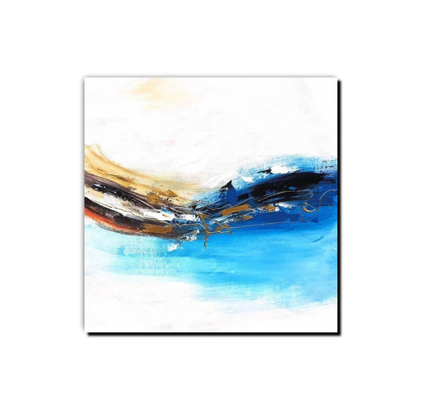 Simple Abstract Paintings, Bedroom Modern Paintings, Modern Contemporary Art, Acrylic Painting on Canvas, Blue Canvas Painting-Art Painting Canvas