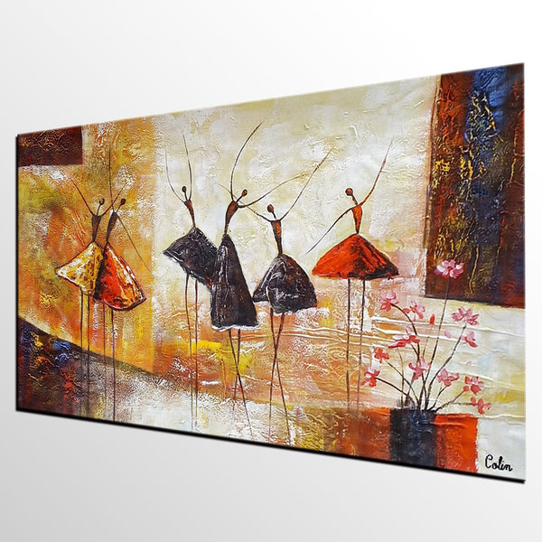 Simple Abstract Painting, Ballet Dancer Painting, Modern Abstract Art, Contemporary Painting, Canvas Wall Art Painting, Heavy Texture Art-Art Painting Canvas