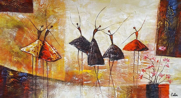 Simple Abstract Painting, Ballet Dancer Painting, Modern Abstract Art, Contemporary Painting, Canvas Wall Art Painting, Heavy Texture Art-Art Painting Canvas