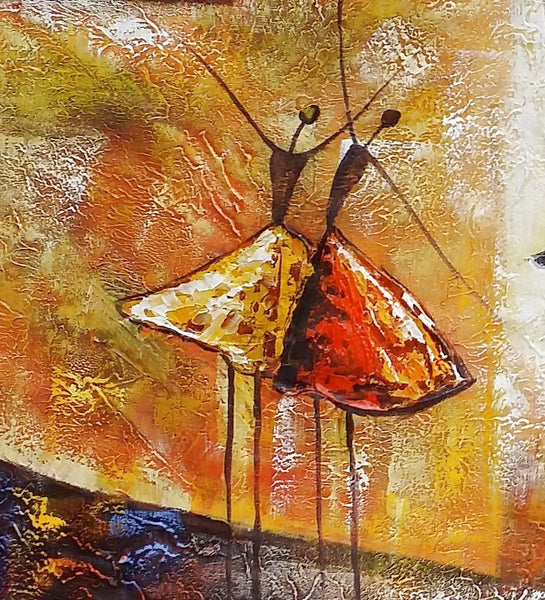 Simple Abstract Painting, Ballet Dancer Painting, Modern Abstract Art, Contemporary Painting, Canvas Wall Art Painting, Heavy Texture Art-Art Painting Canvas
