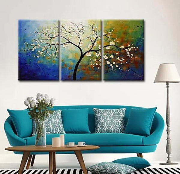 Heavy Texture Painting, Acrylic Painting for Bedroom, Tree of Life Painting, Palette Knife Painting, Simple Painting Ideas-Art Painting Canvas