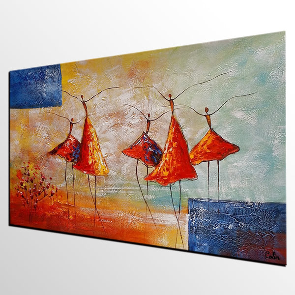Wall Art Painting, Ballet Dancer Painting, Acrylic Painting for Sale, Simple Abstract Painting, Bedroom Canvas Painting-Art Painting Canvas