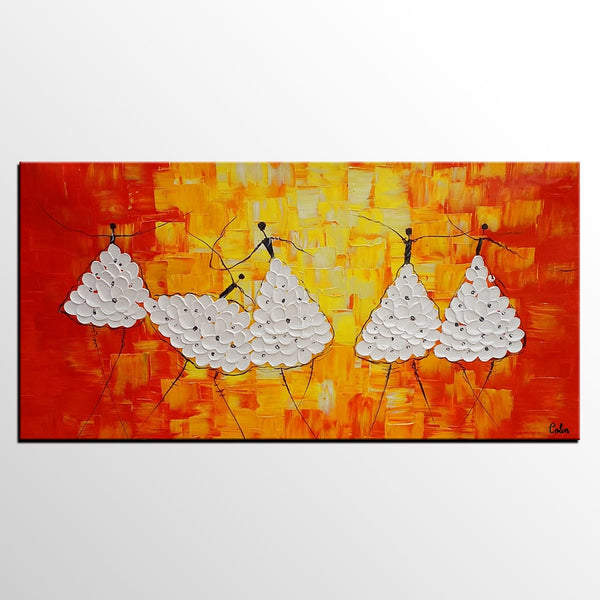 Simple Modern Art, Living Room Canvas Painting, Ballet Dancer Painting, Acrylic Painting on Canvas, Abstract Painting for Sale-Art Painting Canvas