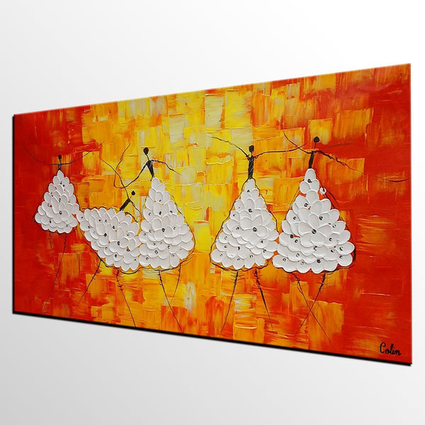 Simple Modern Art, Living Room Canvas Painting, Ballet Dancer Painting, Acrylic Painting on Canvas, Abstract Painting for Sale-Art Painting Canvas