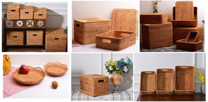 Woven Storage Baskets, Storage Baskets for Shelves, Decorative Basket for Shelves, Rectangular Storage Baskets for Kitchen, Round Storage Baskets