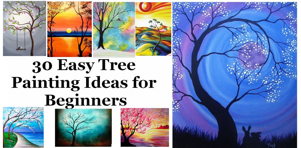 30 Easy Tree Painting Ideas for Beginners, Simple Acrylic Abstract Painting Ideas, Easy Landscape Painting Ideas, Simple DIY Canvas Painting Ideas for Kids