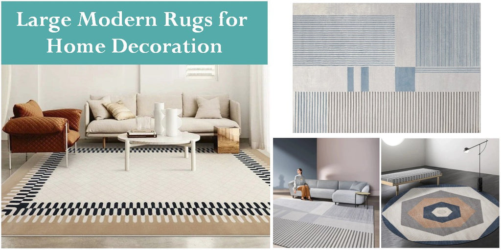 Geometric Modern Rugs for Living Room, Modern Area Rugs for Dining Room, Abstract Contemporary Area Rugs for Bedroom, Modern Round Rugs under Coffee Table