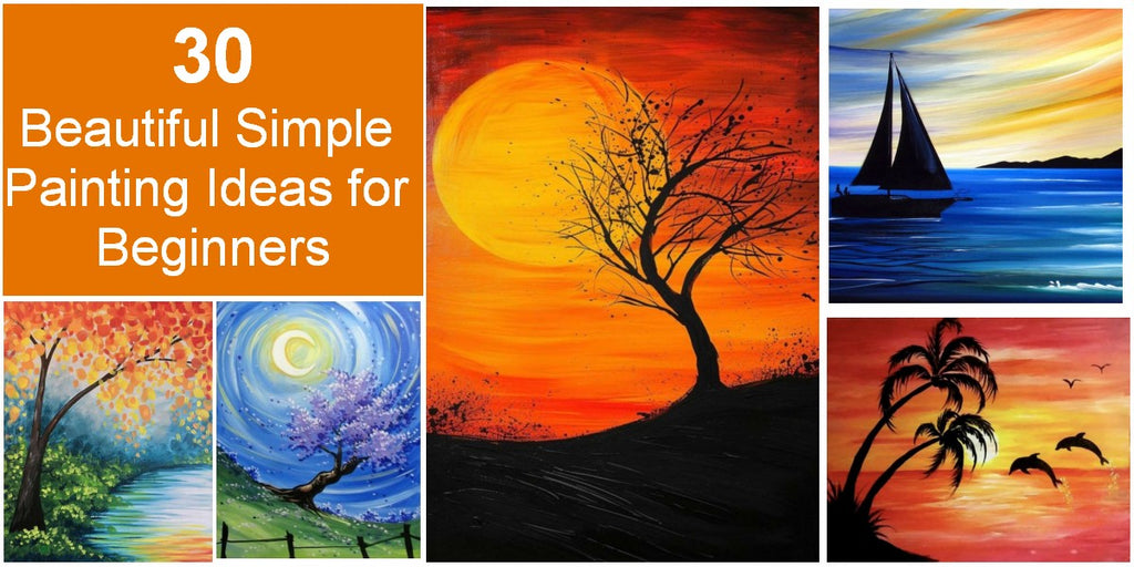 30 Easy Landscape Painting Ideas for Beginners, Easy DIY Painting Ideas for Beginners, Creative Simple Acrylic Painting on Canvas, Basic Easy Oil Painting Ideas for Kids
