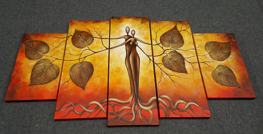 Painting Samples of 5 Piece Canvas Art, Tree of Life Painting, Abstract Canvas Painting for Living Room, Heavy Texture Wall Art Paintings, Extra Large Wall Art Ideas for Living Room