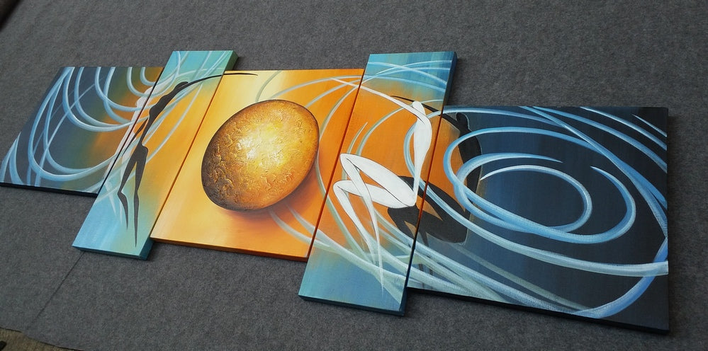 Painting Samples of Abstract Art of Love Abstract Painting, 5 Piece Canvas Art, Huge Canvas Wall Art for Living Room, Abstract Acrylic Paintings, Oversized Canvas Paintings for Sale